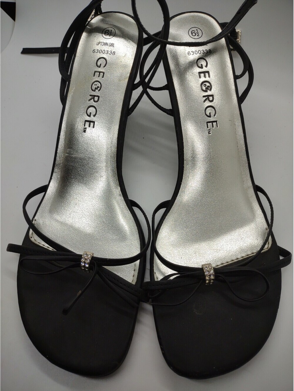 George Uptown Girl 6300338 Strappy High Heel Sandals Black 208